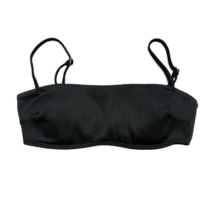 Hollister Ribbed Bikini Top Small Adjustable Spaghetti Straps